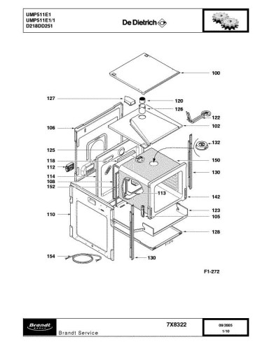 Pièces détachées DE DIETRICH UMP511E1 7X8322 Annee 0 7X8322 