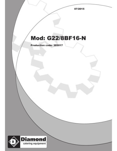 Pièces détachées Fourneau gaz 8 feux vifs, 2 fours gaz GN 2/1 - Diamond