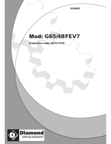 Pièces détachées Fourneau gaz 4 feux vifs, avec four électrique à convection GN 1/1 - Diamond