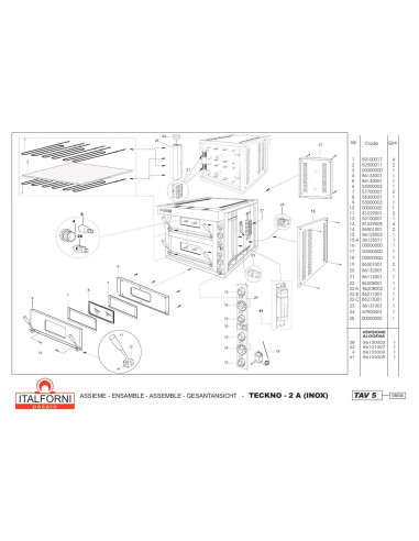 Pièces détachées ITALFORNI TEKNO 2A INOX Annee 2004 