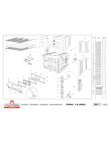 Pièces détachées ITALFORNI TEKNO 2B INOX Annee 2004 