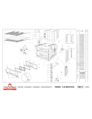 Pièces détachées ITALFORNI TEKNO 2B RUSTICO Annee 2004 