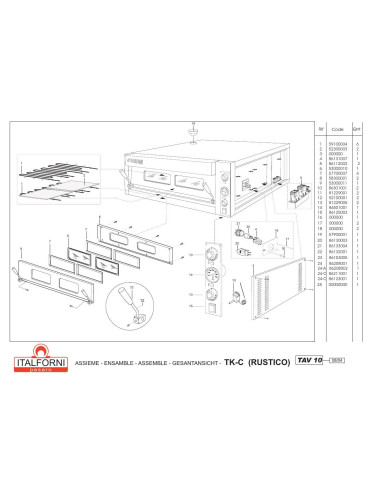 Pièces détachées ITALFORNI TK 1 C RUSTICO Annee 2004 