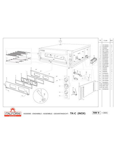 Pièces détachées ITALFORNI TK 1C INOX Annee 2004 