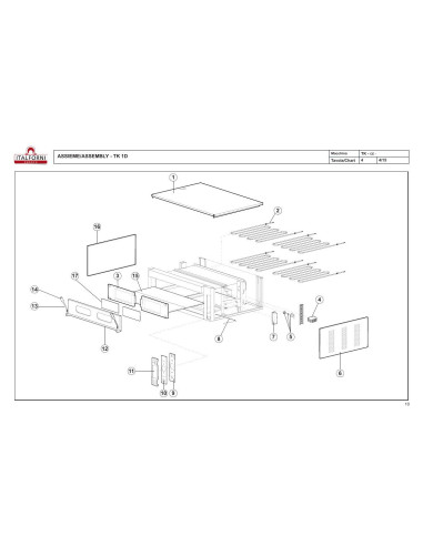 Pièces détachées ITALFORNI TK 1D Annee 2015 