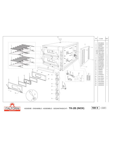 Pièces détachées ITALFORNI TK 2B INOX Annee 2007 