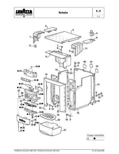 Pièces détachées LAVAZZA EP 2300 Annee 0 