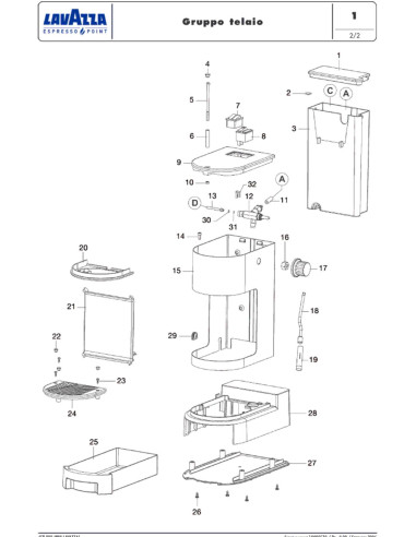 Pièces détachées LAVAZZA EP 800 LAVAZZA Annee 0 