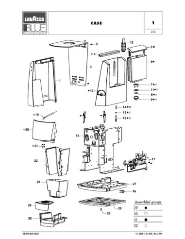 Pièces détachées LAVAZZA LB 1000 BLUE FAMILY Annee 0 
