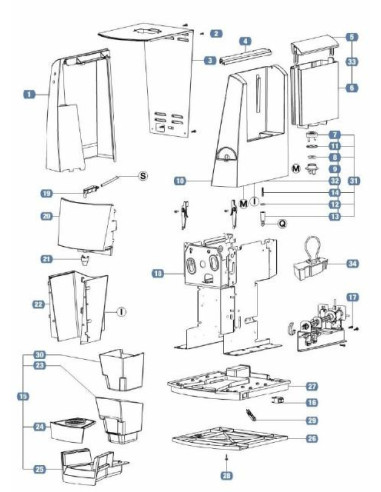 Pièces détachées LAVAZZA LB 1001 Annee 0 