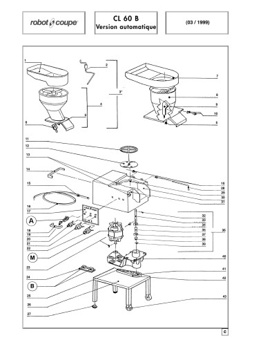 Pièces détachées pour Coupe-légumes CL 60 "B" Auto - Robot Coupe 