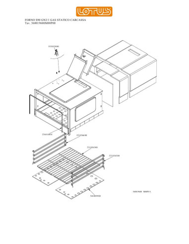 Pièces détachées LOTUS FORNO S90 GN2-1 GAS STATICO CARCASSA Annee 0 