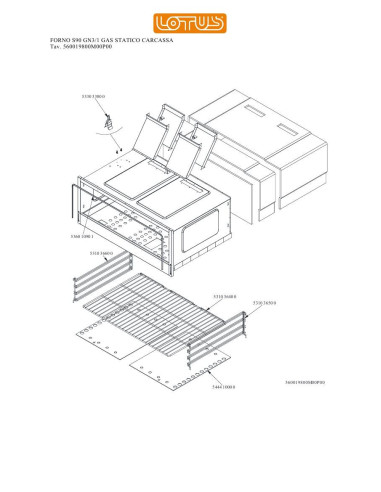 Pièces détachées LOTUS FORNO S90 GN3-1 GAS STATICO CARCASSA Annee 0 