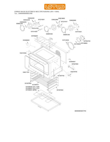 Pièces détachées LOTUS FORNO MAXI ELETTRICO MULTIFUNZIONE Annee 0 SNlte1604 