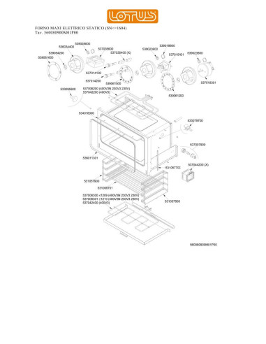 Pièces détachées LOTUS FORNO MAXI ELETTRICO STATICO Annee 0 SNlte1604 