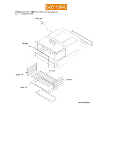 Pièces détachées LOTUS FORNO S60T GN1-1 ELETTRICO STATICO CARCASSA Annee 0 