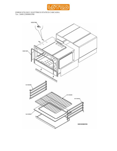 Pièces détachées LOTUS FORNO S70 GN2-1 ELETTRICO STATICO CARCASSA Annee 0 