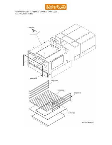 Pièces détachées LOTUS FORNO S90 GN2-1 ELETTRICO STATICO CARCASSA Annee 0 
