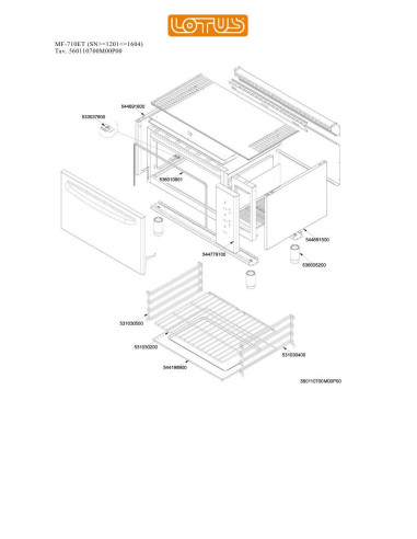 Pièces détachées LOTUS MF-710ET Annee 0 SNgte1201lte1604 