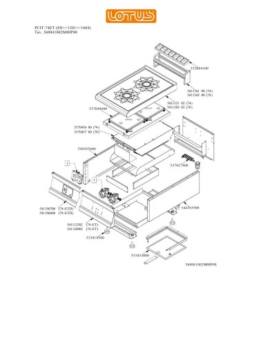 Pièces détachées LOTUS PCIT-74ET Annee 0 SNgte1201lte1604 