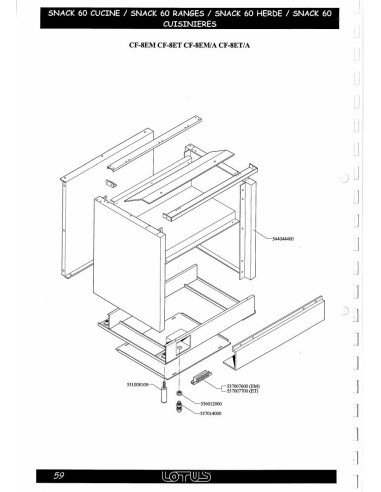 Pièces détachées LOTUS CF-8EM (-200309-Vers1) Annee -200309-Vers1 