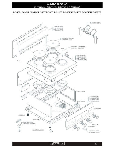 Pièces détachées LOTUS PC-4ETX (Vers1) Annee Vers1 