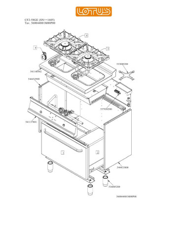 Pièces détachées LOTUS CF2-58GE Annee 0 SNgte1605 