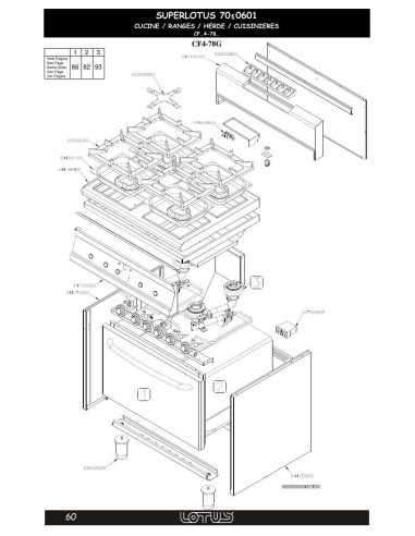 Pièces détachées LOTUS CF4-78G (-200601-Vers2) Annee -200601-Vers2 