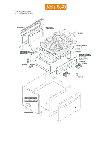 Pièces détachées LOTUS CF4-8G Annee 0 SNlte0308 