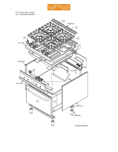 Pièces détachées LOTUS CF4-98GE Annee 0 SNgte1605 