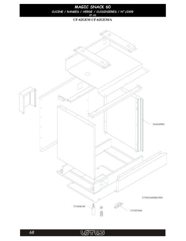 Pièces détachées LOTUS CF-62GEM (-200309-Vers2) Annee -200309-Vers2 