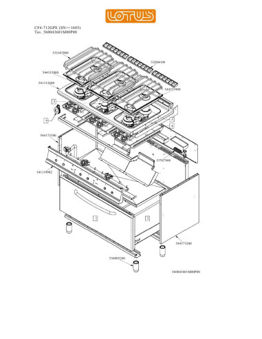 Pièces détachées LOTUS CF6-712GPE Annee 0 SNgte1605 