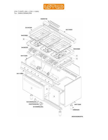 Pièces détachées LOTUS CF6-712GPV Annee 0 SNgte1201lte1604 