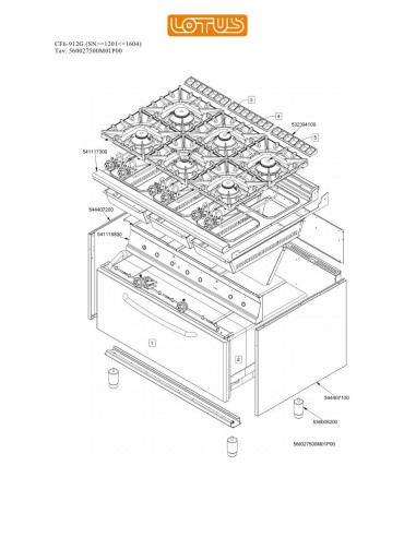 Pièces détachées LOTUS CF6-912G Annee 0 SNgte1201lte1604 