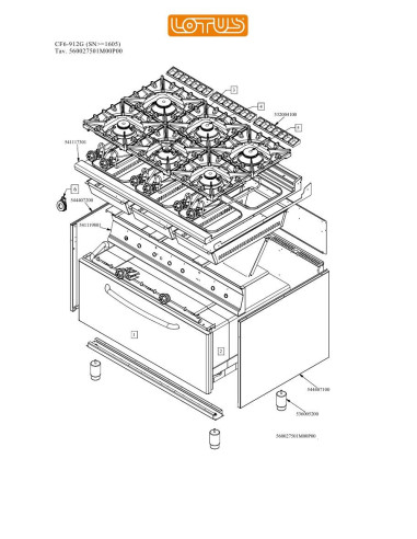 Pièces détachées LOTUS CF6-912G Annee 0 SNgte1605 