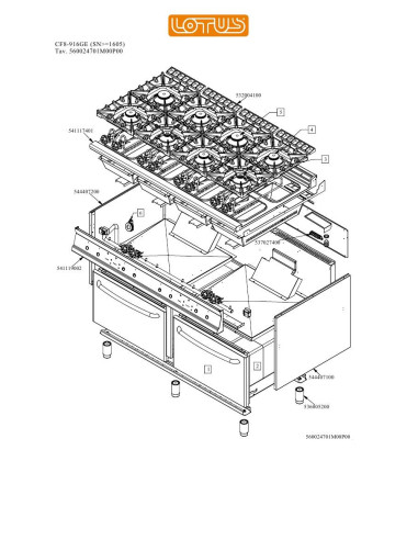 Pièces détachées LOTUS CF8-916GE Annee 0 SNgte1605 