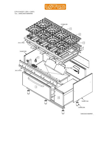 Pièces détachées LOTUS CF8-916GEV Annee 0 SNgte1605 