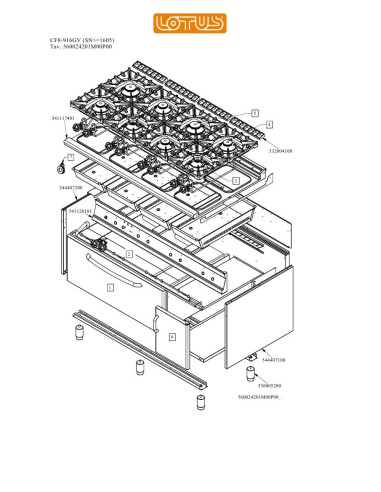 Pièces détachées LOTUS CF8-916GV Annee 0 SNgte1605 