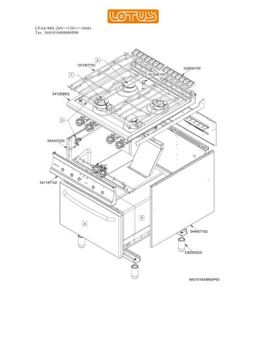 Pièces détachées LOTUS CFA4-98G Annee 0 SNgte1201lte1604 