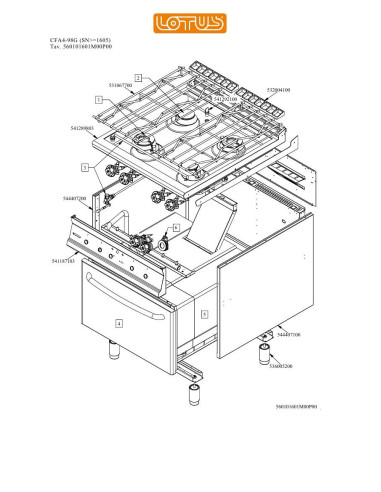 Pièces détachées LOTUS CFA4-98G Annee 0 SNgte1605 
