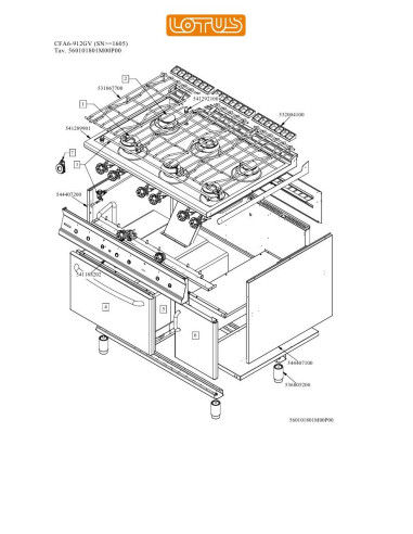 Pièces détachées LOTUS CFA6-912GV Annee 0 SNgte1605 