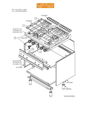 Pièces détachées LOTUS PCA-712G Annee 0 SNgte1605 