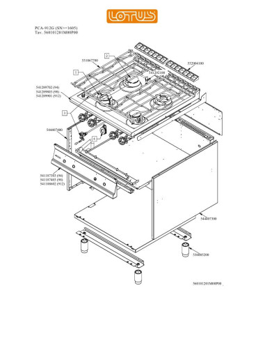 Pièces détachées LOTUS PCA-912G Annee 0 SNgte1605 