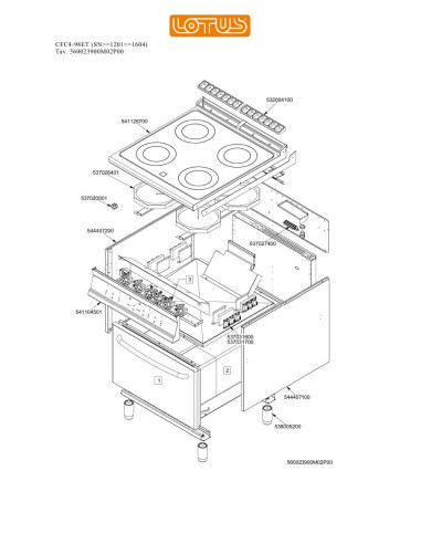 Pièces détachées LOTUS CFC4-98ET Annee 0 SNgte1201lte1604 