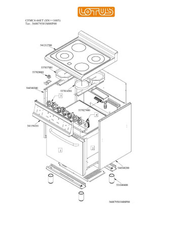 Pièces détachées LOTUS CFMC4-66ET Annee 0 SNgte1605 