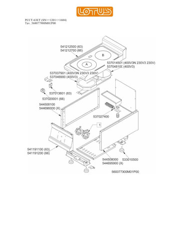 Pièces détachées LOTUS PCCT-63ET Annee 0 SNgte1201lte1604 