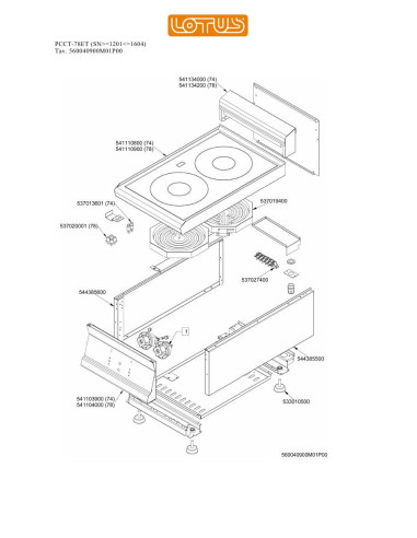 Pièces détachées LOTUS PCCT-78ET Annee 0 SNgte1201lte1604 