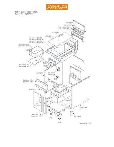 Pièces détachées LOTUS F13-74G Annee 0 SNgte1201lte1303 