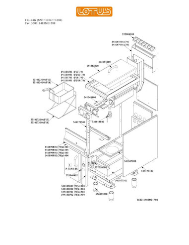 Pièces détachées LOTUS F13-74G Annee 0 SNgte1304lte1604 