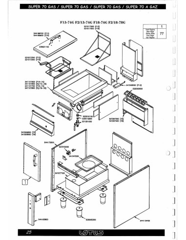 Pièces détachées LOTUS F2-18-78G (-200412-Vers1) Annee -200412-Vers1 